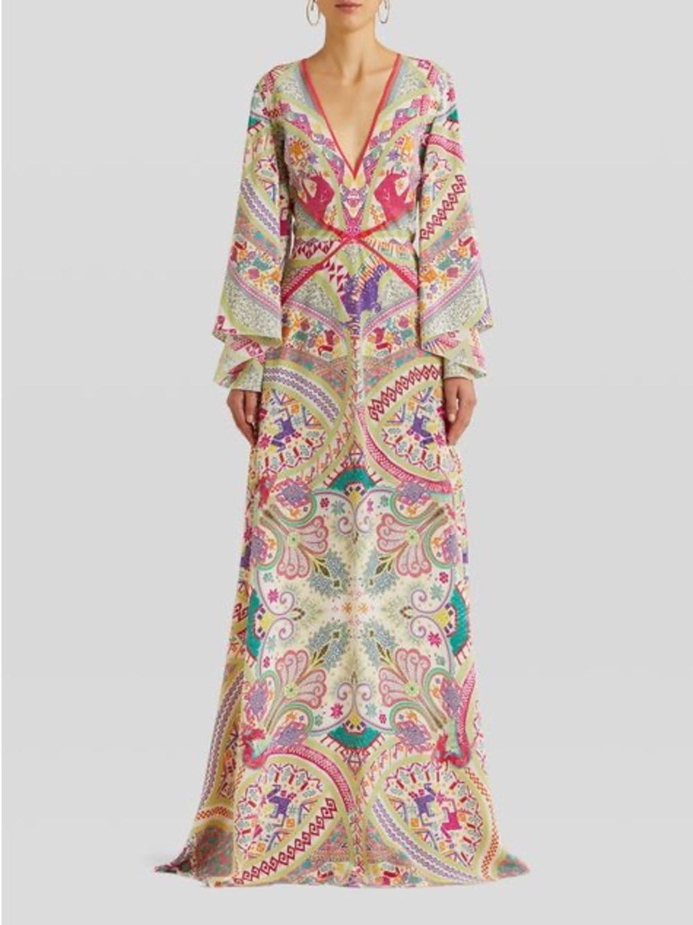 Etro | Paisley Print Silk Bell Sleeve Maxi Dress IT 40/US 4